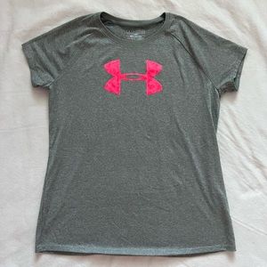 Under Armour Grey/Pink Dri Fit Shirt